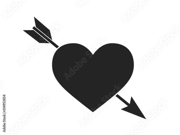 Fototapeta heart with arrow icon. love symbol. valentine's day design element