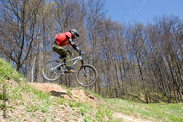 Obraz mountain biker in jump 2