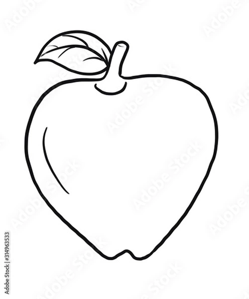 Obraz vector illustration of an apple coloring for children