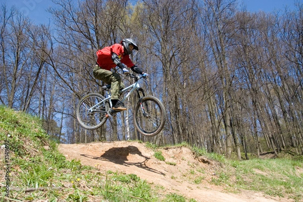 Obraz mountain biker in jump