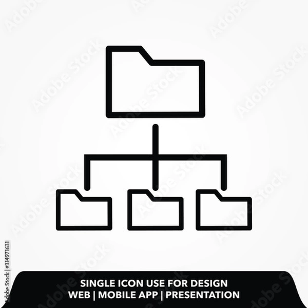 Fototapeta share folder line icon design vector illustration