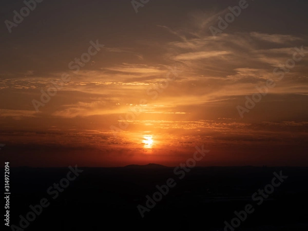 Obraz Orange Sunset with clouds