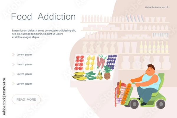 Obraz Fat obese disabled man