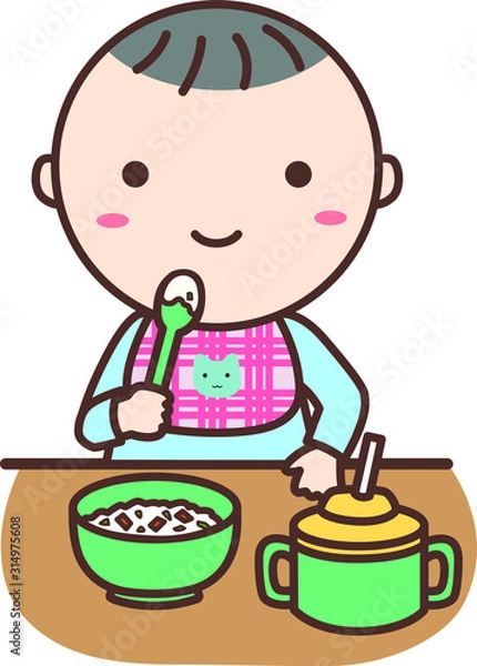 Fototapeta 食事をする赤ちゃん