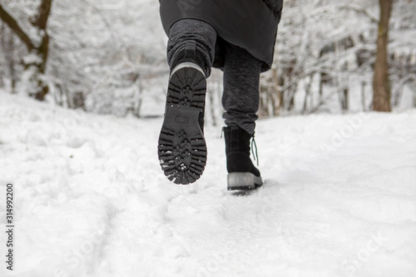 Obraz boots footprint close up walking outdoors