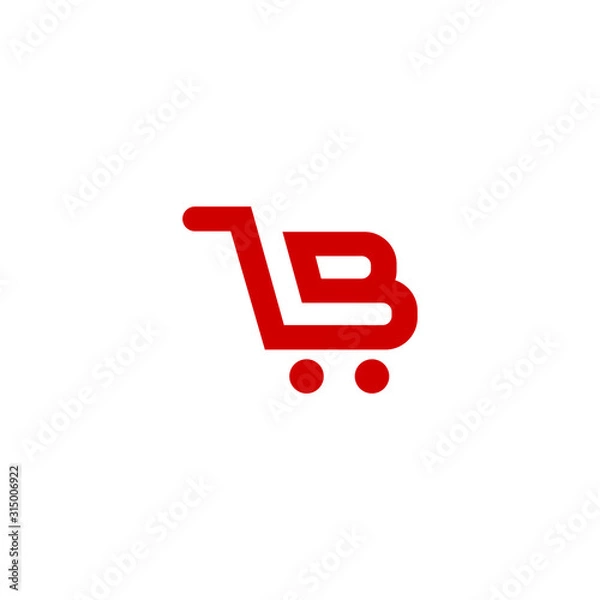 Obraz trolley letter B logo design vector