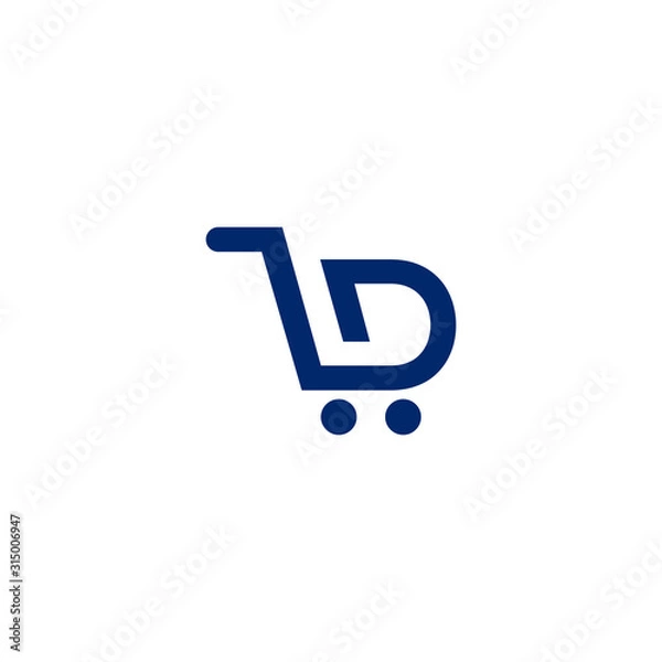 Obraz trolley letter D logo design vector