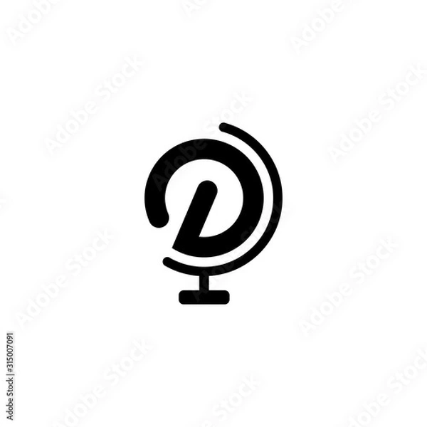 Obraz Letter D globe logo design