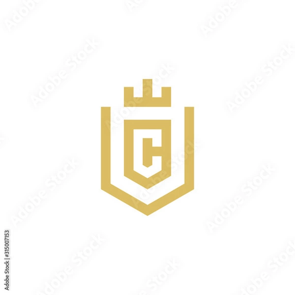Obraz Castle letter VC logo design 