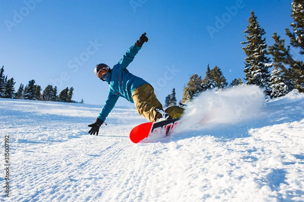Obraz Downhill snowboarder