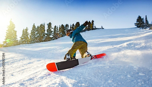 Obraz Downhill snowboarder