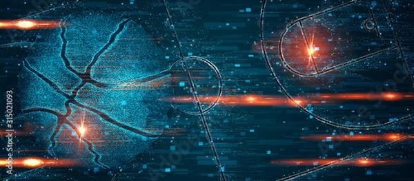 Obraz Tło transparent koszykówki.