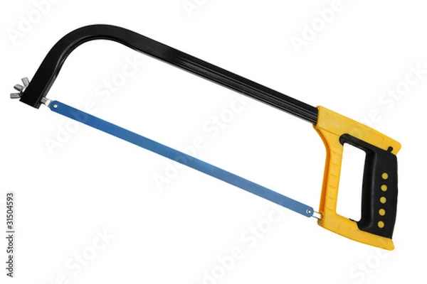 Obraz Blue hacksaw with yellow handle