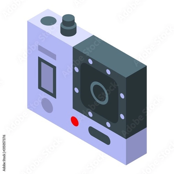 Obraz Action camera icon. Isometric of action camera vector icon for web design isolated on white background