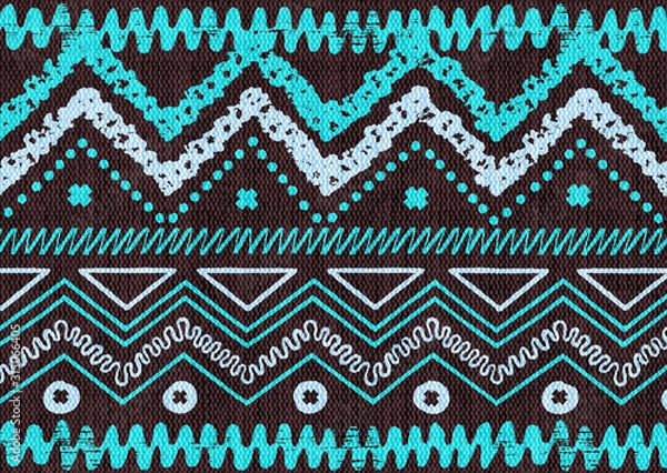 Fototapeta ethnic 3d embroidery pattern on carpet texture