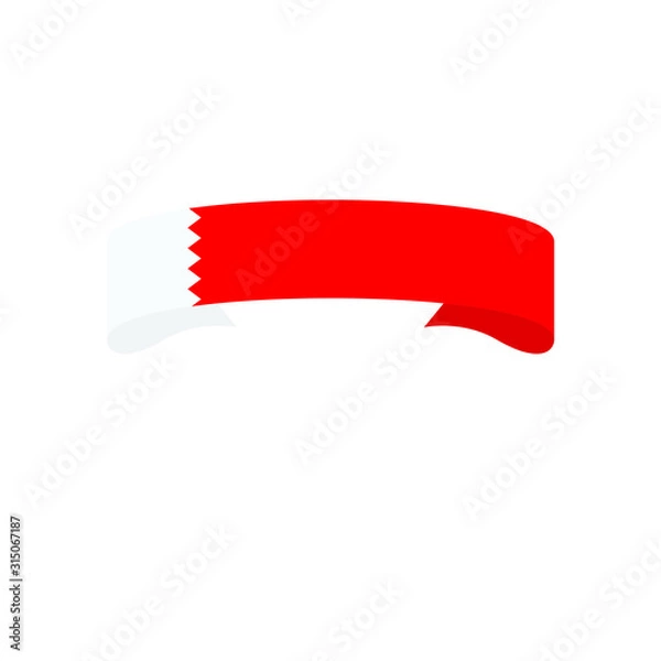 Fototapeta Bahrain flag. National flag of Bahrain on pole vector 