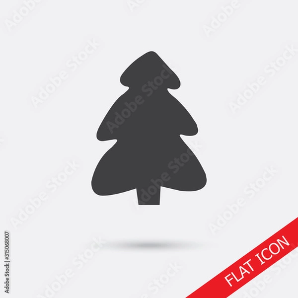 Fototapeta Christmas tree flat icon. eps 10.