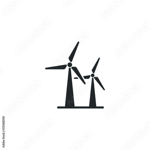 Fototapeta Wind power icon template color editable. wind turbine symbol vector sign isolated on white background illustration for graphic and web design.