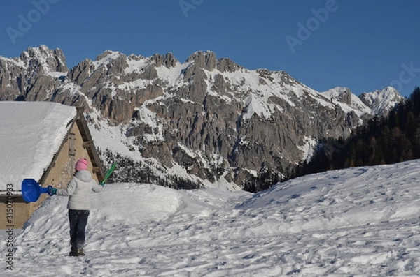 Obraz Children slide down hills