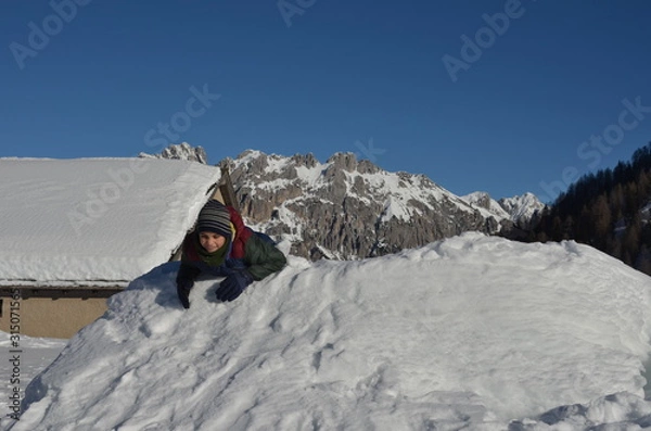 Obraz Children slide down hills