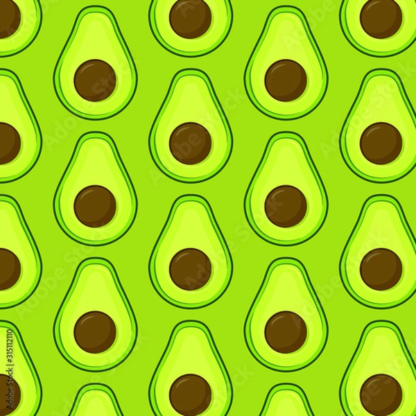 Obraz Avocado pattern on green background