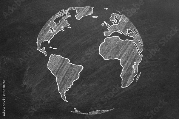 Obraz Globe on chalckboard