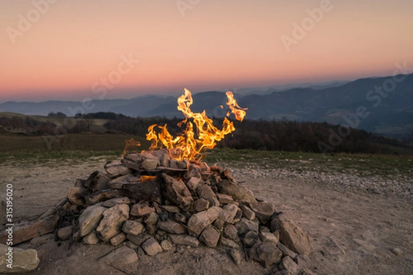Fototapeta Mountain Busca Volcano with sunset