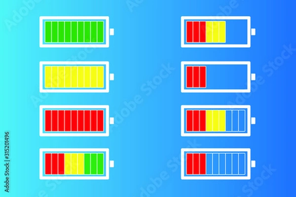 Obraz Battery icons set. Vector illustration