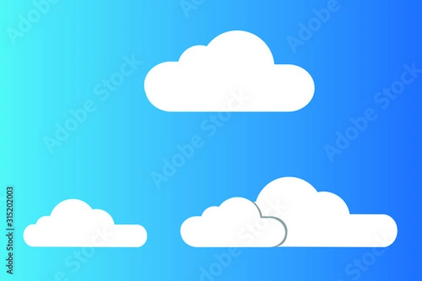 Obraz Illustration of blue sky and white clouds. Vector