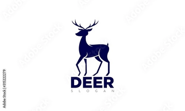 Fototapeta Deer simple modern vector logo
