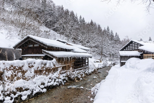 Obraz 冬の鶴の湯温泉