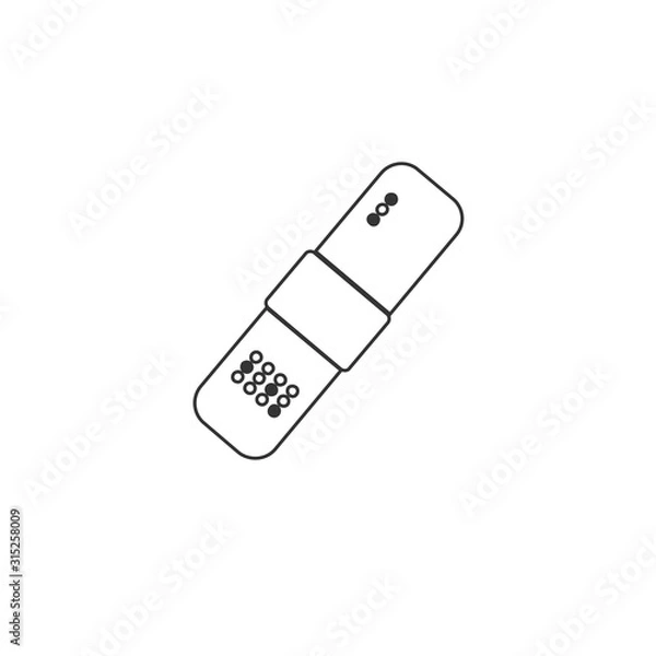 Obraz band aid icon vector solid grey