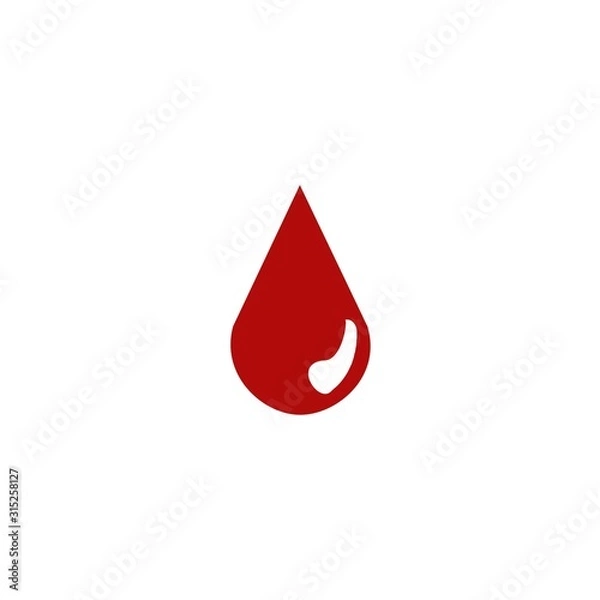 Obraz blood drop icon vector solid grey