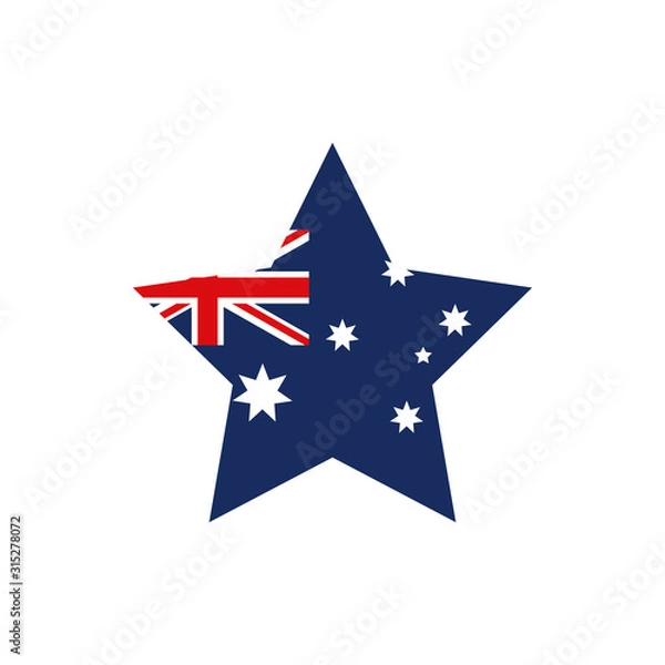 Fototapeta flag shape flag emblem australia icon on white background