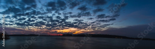 Fototapeta sunset over lake