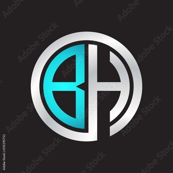 Fototapeta BH Initial logo linked circle monogram