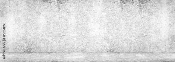 Fototapeta Blank concrete wide dark wall texture background.Wide Concrete with floor panorama for Composing.