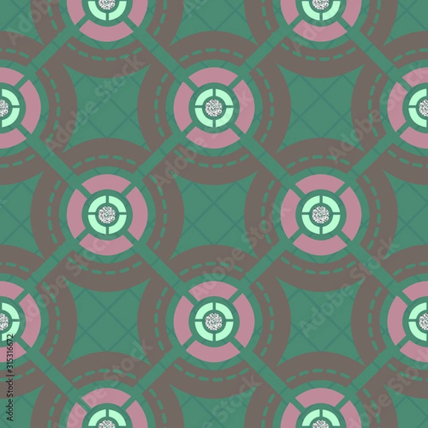 Fototapeta seamless glitter dot pattern on green stripe background