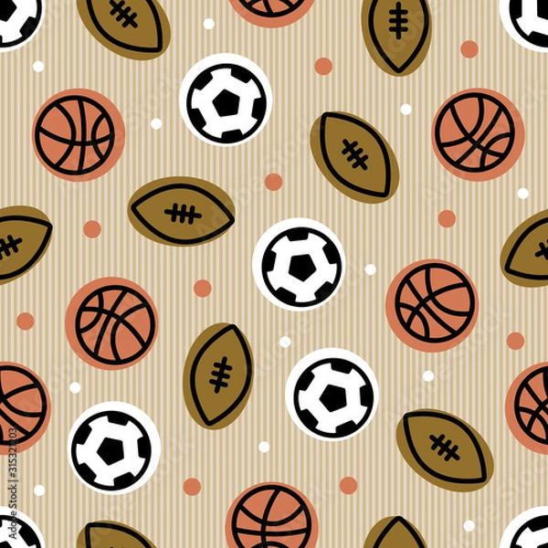 Obraz seamless ball from sport pattern background