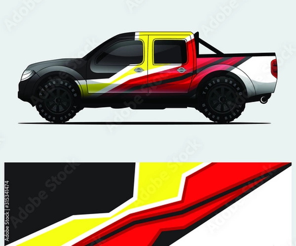 Obraz truck decal graphic wrap vector, abstract background