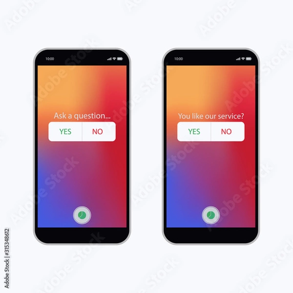 Fototapeta Poll ask question. Interface in popular social media. Icons stories social network. Mockup stories, polls, in social media.