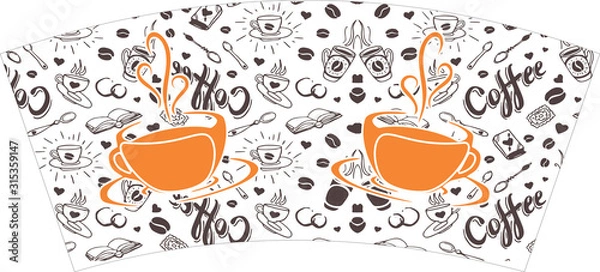 Obraz TEA COFFEE PAPER CUP BLANKS RAW MATERIAL DESIGN 