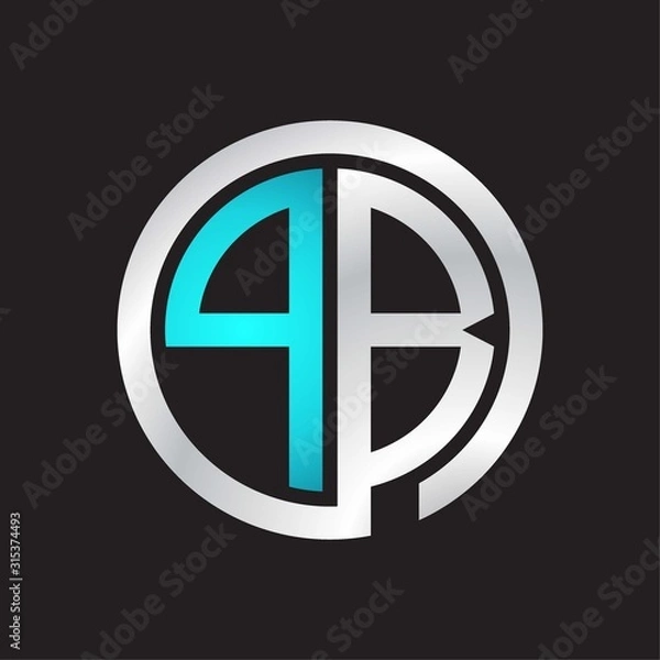 Fototapeta PB Initial logo linked circle monogram