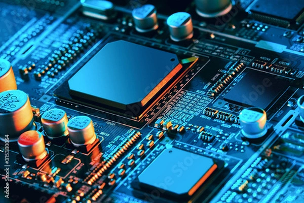 Obraz Electronic circuit board close up.