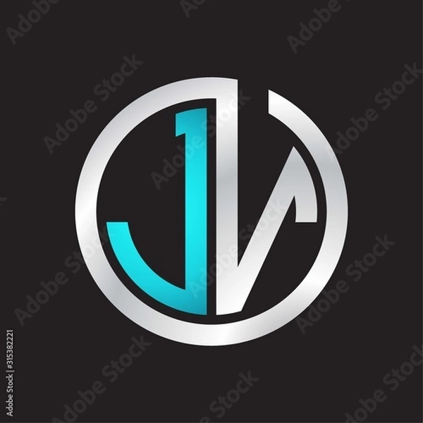 Obraz JV Initial logo linked circle monogram