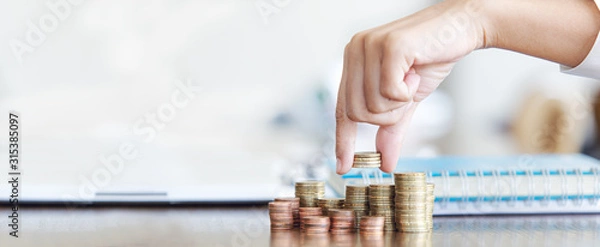 Fototapeta businesswoman check the work documents in office,The media reaches the operational guidelines,Tax inspection, for panoramic banner background with copy space