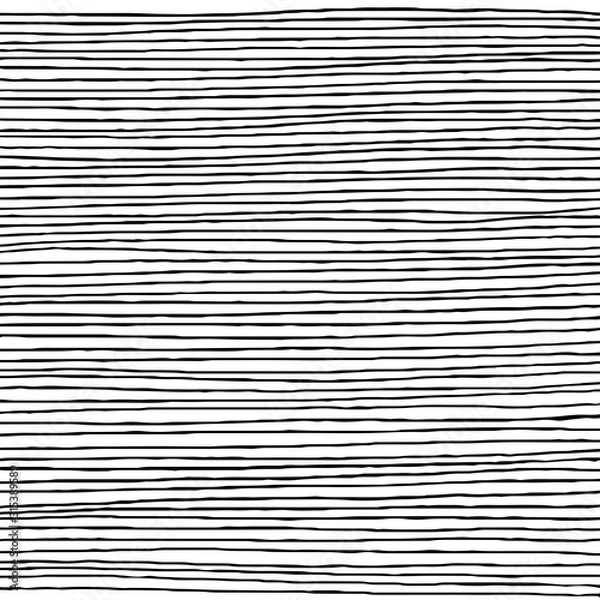 Fototapeta Hand drawn horizontal parallel thin black lines on white background. Straight lines pen sketch for graphic design