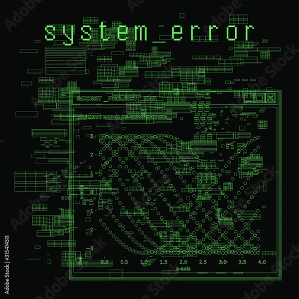 Fototapeta Abstract technology background with User Interface or HUD elements.