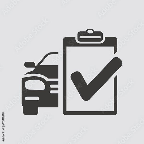 Fototapeta Car service list icon isolated of flat style. Vector illustration.