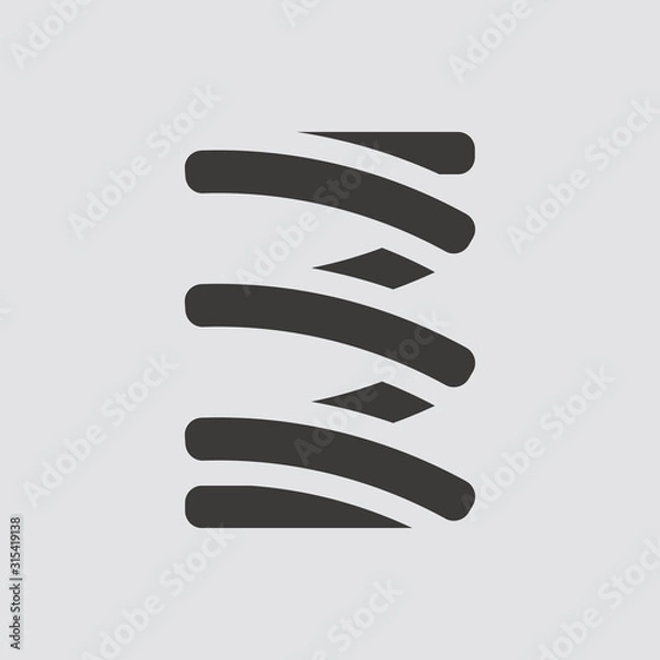 Fototapeta metal spring icon isolated of flat style. Vector illustration.